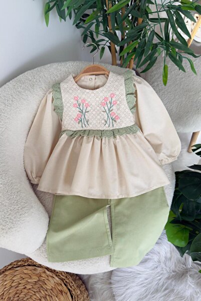 Minigimin Cicileri Set de 2 piese pentru fetiță, vintage, cu dantelă florală ...