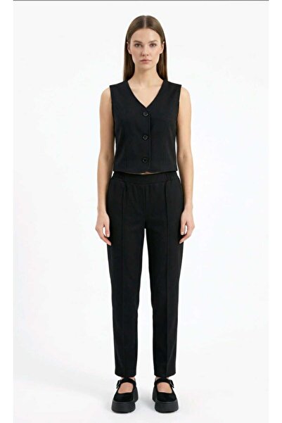 KANİKEY Kadın Kışlık Ütü Dikişli Havuç Pantolon