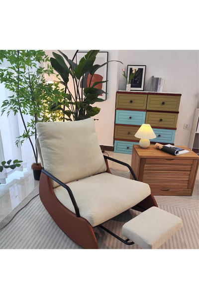 Snooe كرسي هزاز مريح للاستخدام المنزلي، كرسي قابل للطي للبالغين، كرسي استرخاء