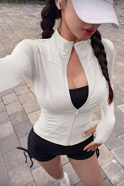 İlayda Toprak Γυναικεία αθλητική μπλούζα Benz με μακρύ μανίκι και φερμουάρ σε...