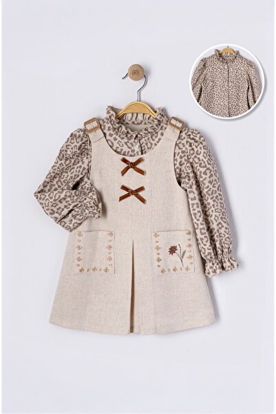 Minigimin Cicileri Set de rochii pentru fetiță din bumbac cu cămașă leopard -...