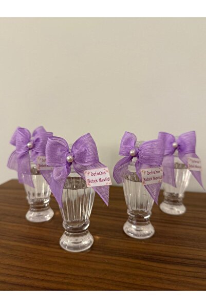 Florena Design Hediyelik Kolonya 30’lu | Mor Kurdele Süslemeli | Bebek Mevlid...