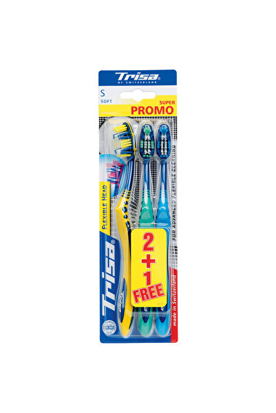 Trisa Periuta de dinti Flexible Head 3 Trio Soft, 2+1 GRATIS, Cod 617504