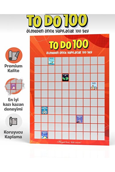 GM Konsept hediyeTo do 100 ölmeden önce yapılacak 100 şey kazı kazan hediye, ...