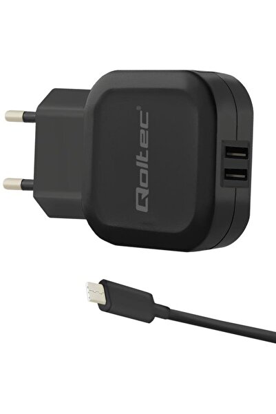 Qoltec AC adapter | 17W | 5V | 3.4A | 2xUSB+USB typC