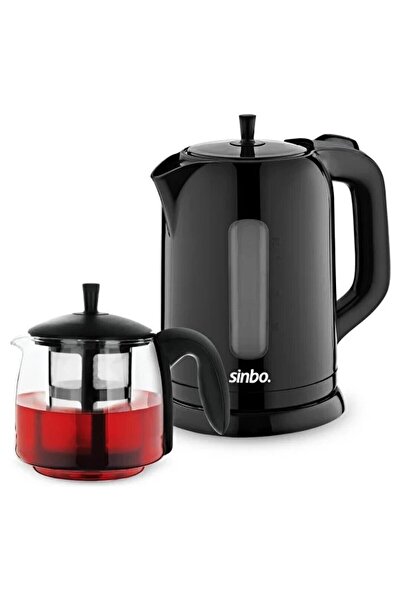 VANCH Electric Glass Teapot with Plastic Teapots Set 1600W 1.7Lt - 0.7Lt Stm-...