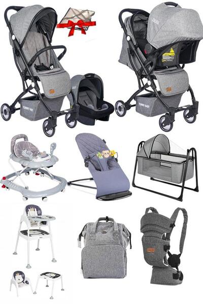 Tommybaby 10 Parça Bebek Çeyiz Seti Kabin Travel Bebek Arabası Puset Beşik Yü...