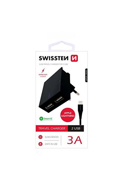 SWISSTEN Circuit integrat inteligent 2xUSB 3A+Cablu adaptor date Lightning 1....