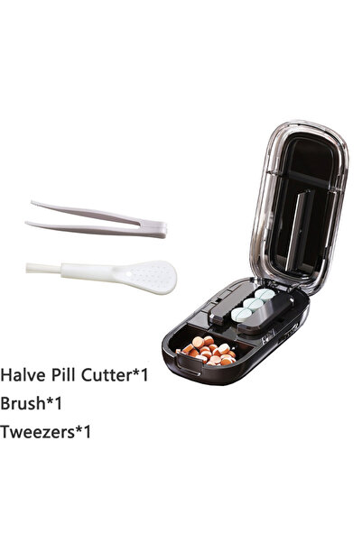 choice2 Black 2 With Tools Best Pill Cutter with Dispenser for Small or Large...