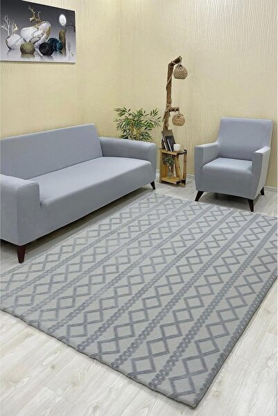 Şahaneev Tekstil Örgü Model Welsoft Halı Örtüsü Açık Gri Renk - 200 x 300