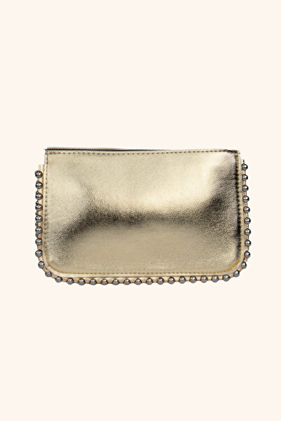 birizmoda Mini Boncuklu Çanta - Gold