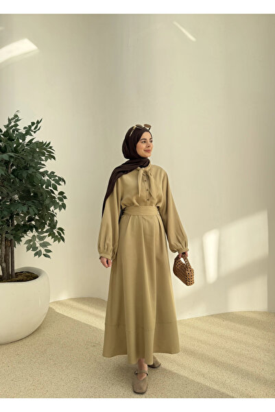 MODA AKSA 2348 FLR DETAY ELBİSE ÇAĞLA