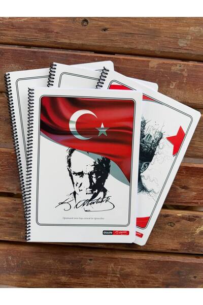 TR Caiet A4 cu spirală, cu copertă din PP, tematică Ataturk, 72 de coli, liniat