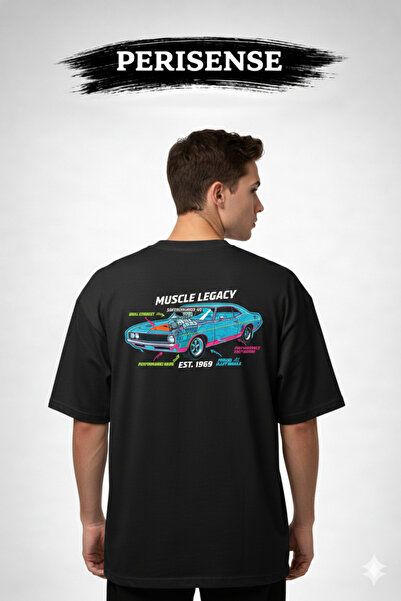 YRN COLLECTION Tricou unisex oversize din bumbac pieptănat premium, cu imprim...