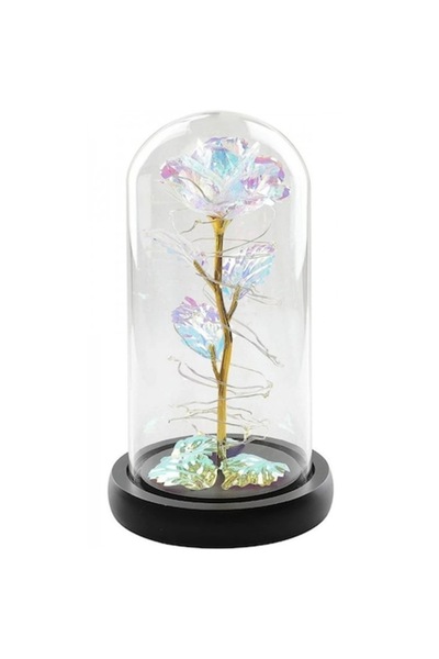 OEM Trandafir în cupolă de sticlă, „Frumoasa și Bestia”, lumină LED, Ziua Înd...