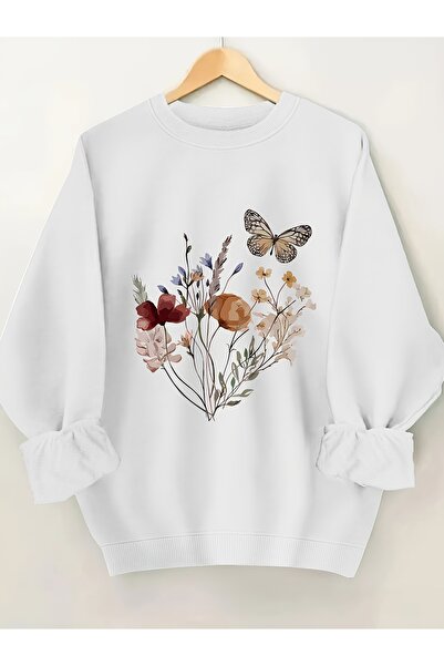 Deocept سويت شيرت نسائي مطبوع برقبة دائرية مريح ومريح