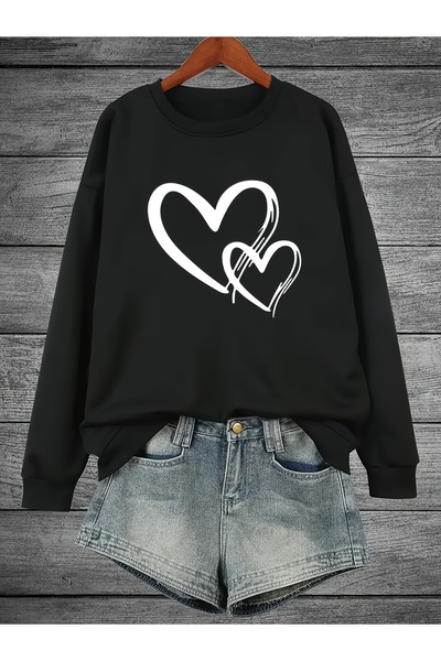 Deocept سويت شيرت نسائي مطبوع برقبة دائرية مريح ومريح