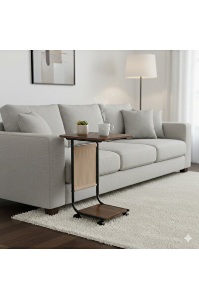 co arma Modern coffee table | C-shaped side table with a wooden top and metal...