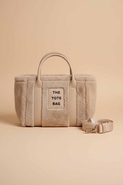 vynor atelier حقيبة يد وكتف نسائية صغيرة من القطيفة - تيدي (33x22x12 سم)