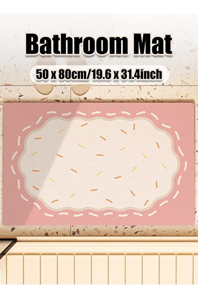 Generic 50*80cm Bathroom Floor Mat Non-Slip Absorbent Bath Rug Anti-Fouling M...