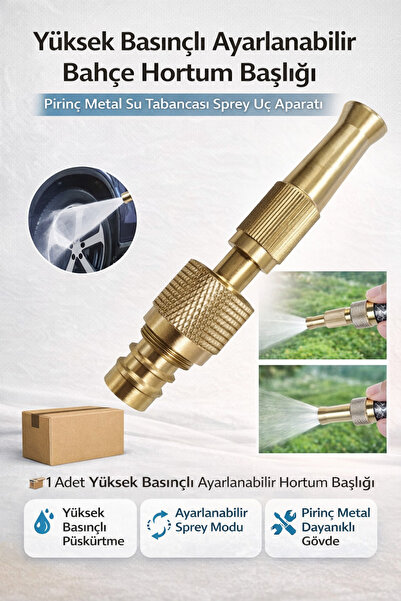 Hane Dostu Yüksek Basınçlı Ayarlanabilir Bahçe Hortum Başlığı – Pirinç Metal ...