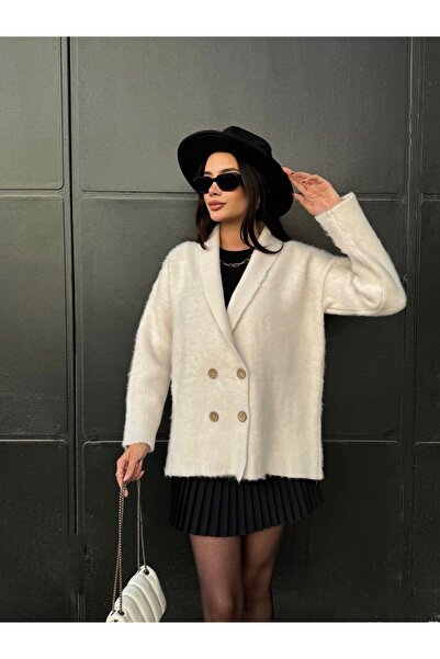 QADİSH Women's Oversized Button Knitwear Jacket – Stylish Design with Soft Te...