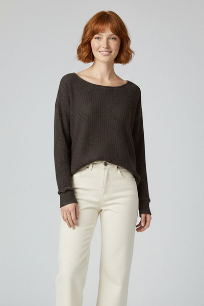 FİT WOMEN KABARTMA DESENLİ KAYIK YAKA BLUZ 4446