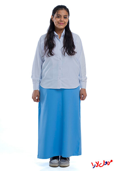 maryool lara تنورة سماوي سادة