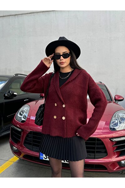 QADİSH Women's Oversized Button Knitwear Jacket – Stylish Design with Soft Te...