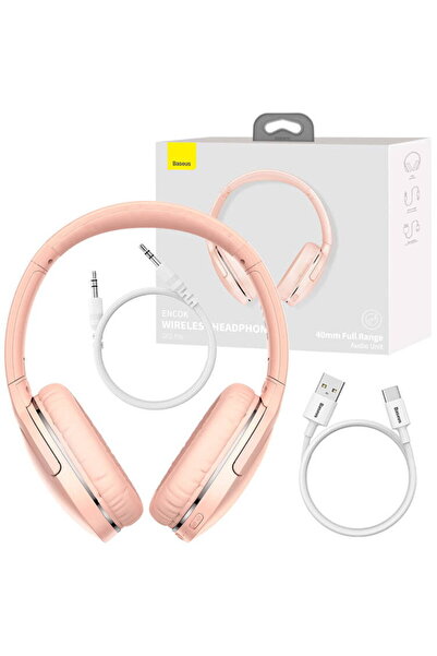 Baseus Encok D02 Pro, Wireless, Driver 40mm, Bluetooth 5.0, 450 mAh, Roz