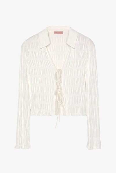 Quzu Women's Blouse Blz01094 Ecru