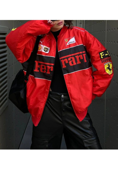 Köstebek Parachute Fabric Racing Retro Unisex Bomber Jacket