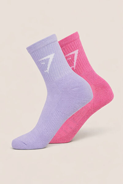 Stylovi Gymshark Socks 2 Pair Pack - Pink, Lilac Ultra Comfortable Sports Socks
