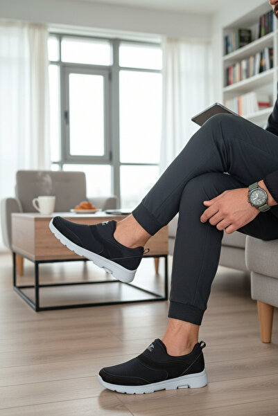 enoch أحذية المشي العملية للرجال بدون أربطة - تصميم شبكي مريح سهل الارتداء