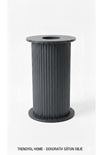 diğerr1 Antrasit Renkli Modern Bohem Sütun Stand - El İşçiliği MDF Ayak
