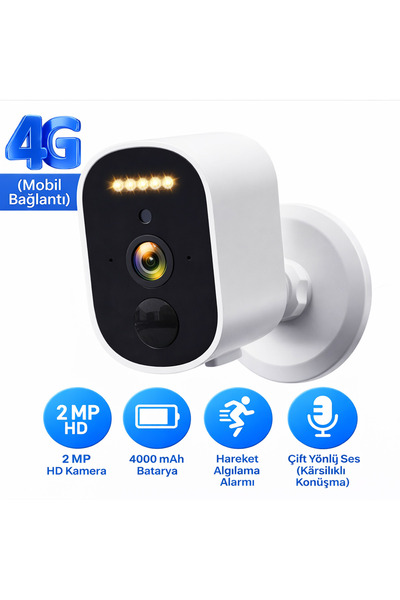 qasul 4G SIM Kartlı Kablosuz Güvenlik Kamerası – Şarjlı, Gece Görüşlü Hareket...