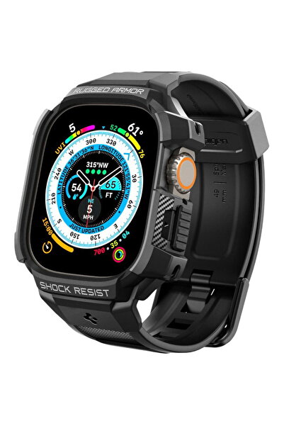 Spigen Apple Watch Ultra Case + Strap - Rugged Armor Pro - Black