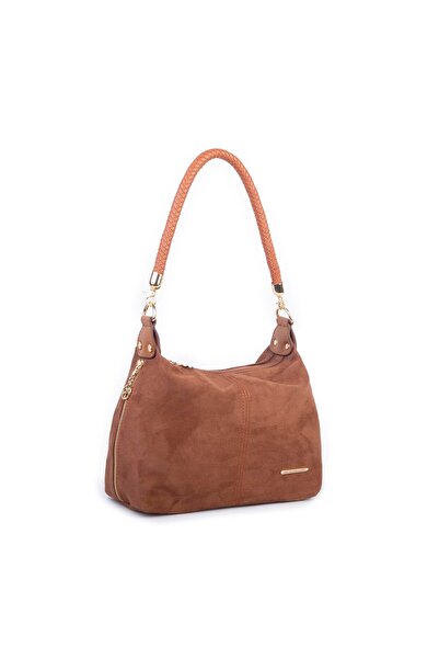 Nas Bag Women's Stylish Shoulder and Crossbody Bag Brown Suede
