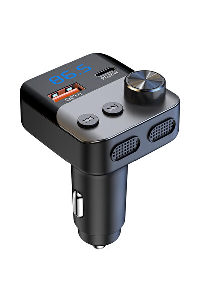 SGTT Modulator FM auto multifuncțional cu Bluetooth, USB-A, USB-C pentru încă...