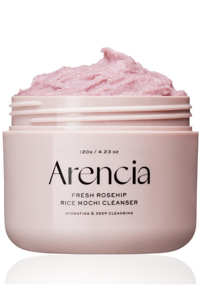 Arencia منظف موتشي الأرز بزيت ثمر الورد لتفتيح البشرة وترطيبها اليومي