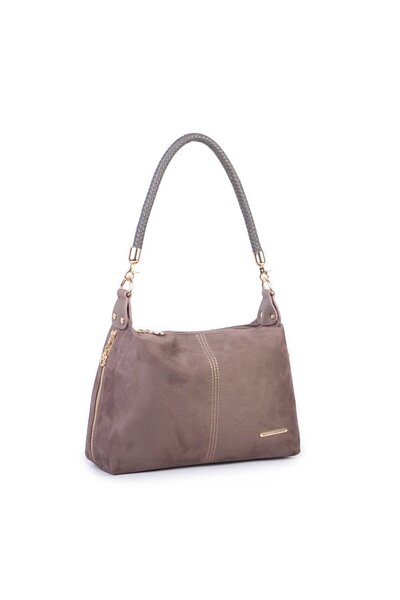 Nas Bag Women's Stylish Shoulder and Crossbody Bag Mink Suede