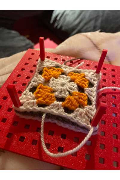 Gonulella Motif Tahtası Motif Gerdirme Tahtası 12x12 (4 çubuklu) Kare Örgü Mo...