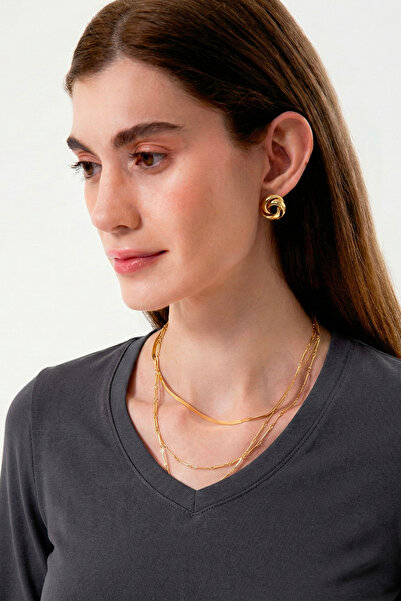 UNIQVIBE Organic Cotton Anthracite Women's Long Sleeve V-Neck Blouse