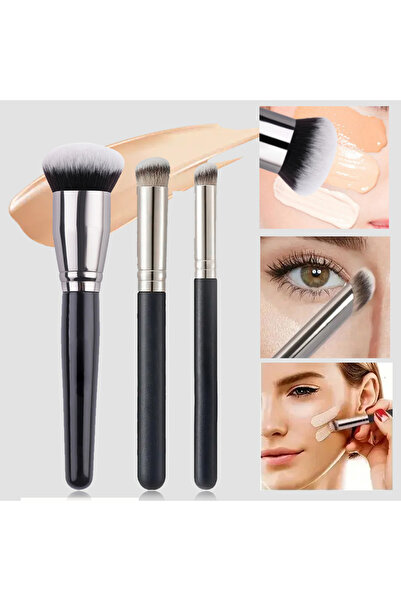 Choice10 3 قطع من فرشاة كريم الأساس والكونتور وأحمر الخدود وفرشاة تحديد العيو...