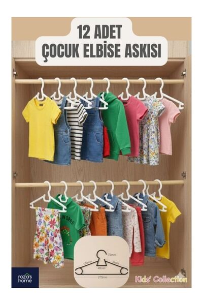 Perodia 12 bucăți de cuier pentru copii, cuier pentru haine pentru bebeluși, ...