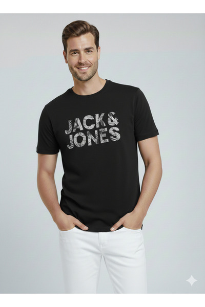 Jack & Jones J&J Men's Crew Neck Logo Printed T-Shirt