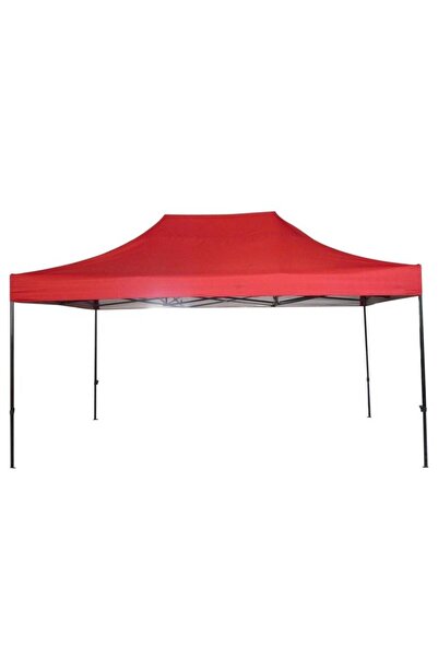 NO BRAND Cort, Pavilion pliabil 3x4,5m, structura metalica, impermeabil, Rosu