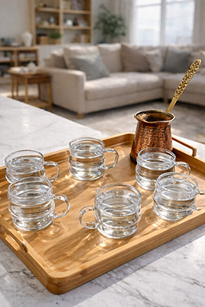 Kitchen Way Coffee Side 6-Piece Water Glass Set Borosilicate Kw-1063