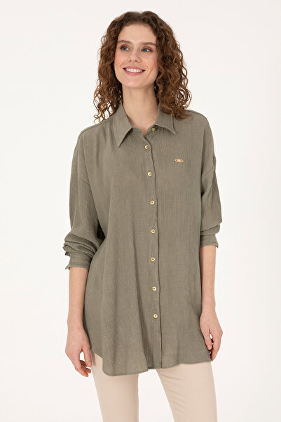 U.S. Polo Assn. Women's Light Khaki Long Sleeve Shirt 50311917-Vr183