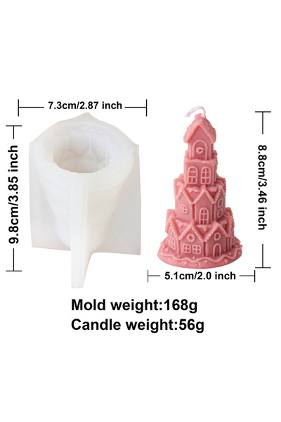 choice2 قالب منزل ثلاثي الأبعاد من السيليكون لصنع الشموع على شكل منزل عيد الم...